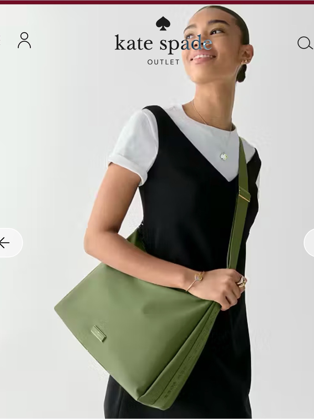 Kate Spade Olive Green Shoulder Bag With Adjustable Strap